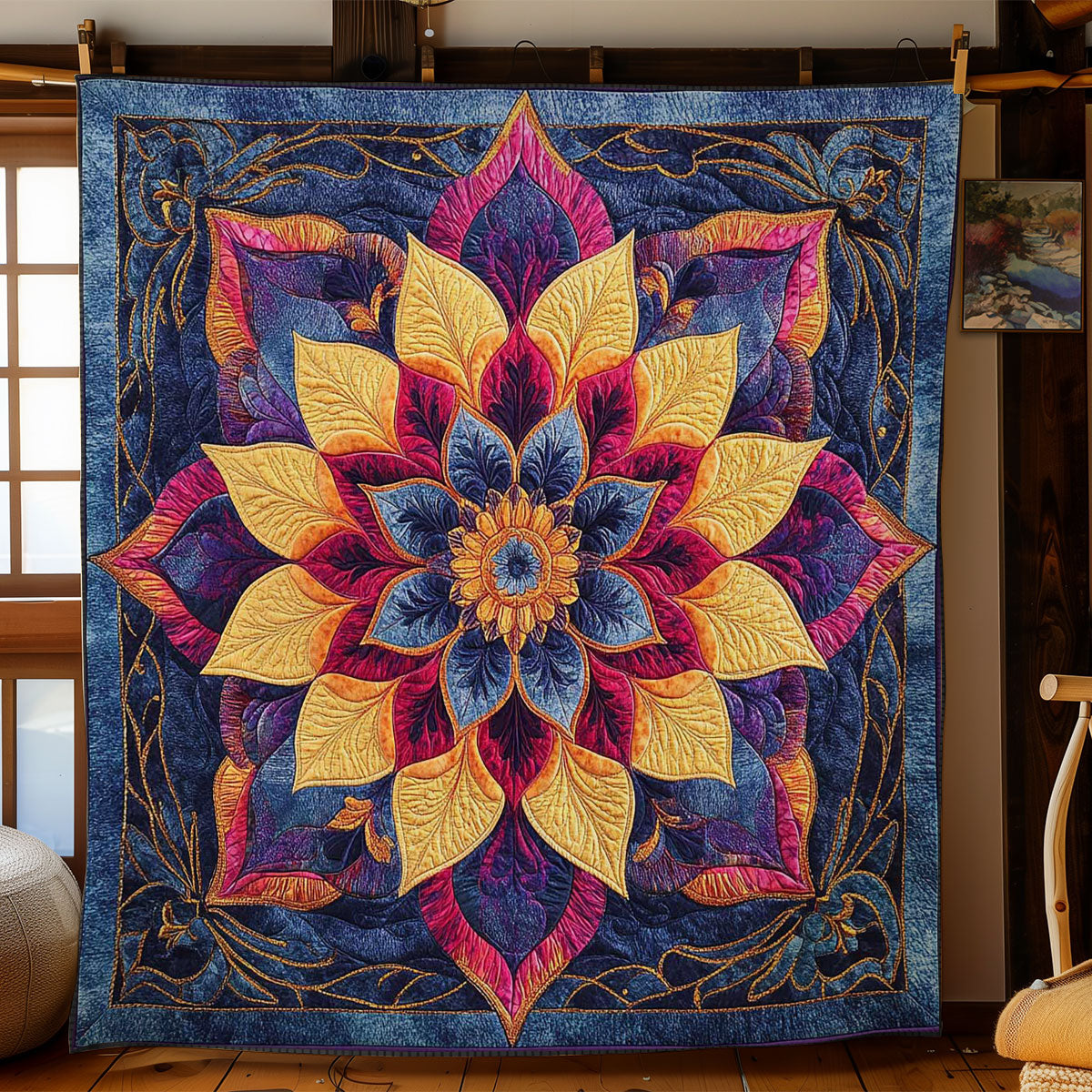 Deep Bloom Mandala WN1705019CL Quilt