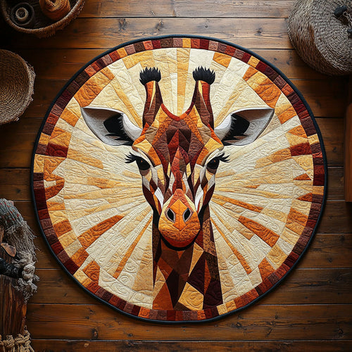 Geometric Giraffe Glow WY3006080CL Quilted Round Mat