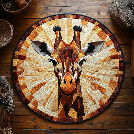 Geometric Giraffe Glow WY3006080CL Quilted Round Mat