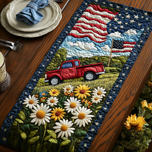 Red Truck CW2904042CL Quilted Table Runner