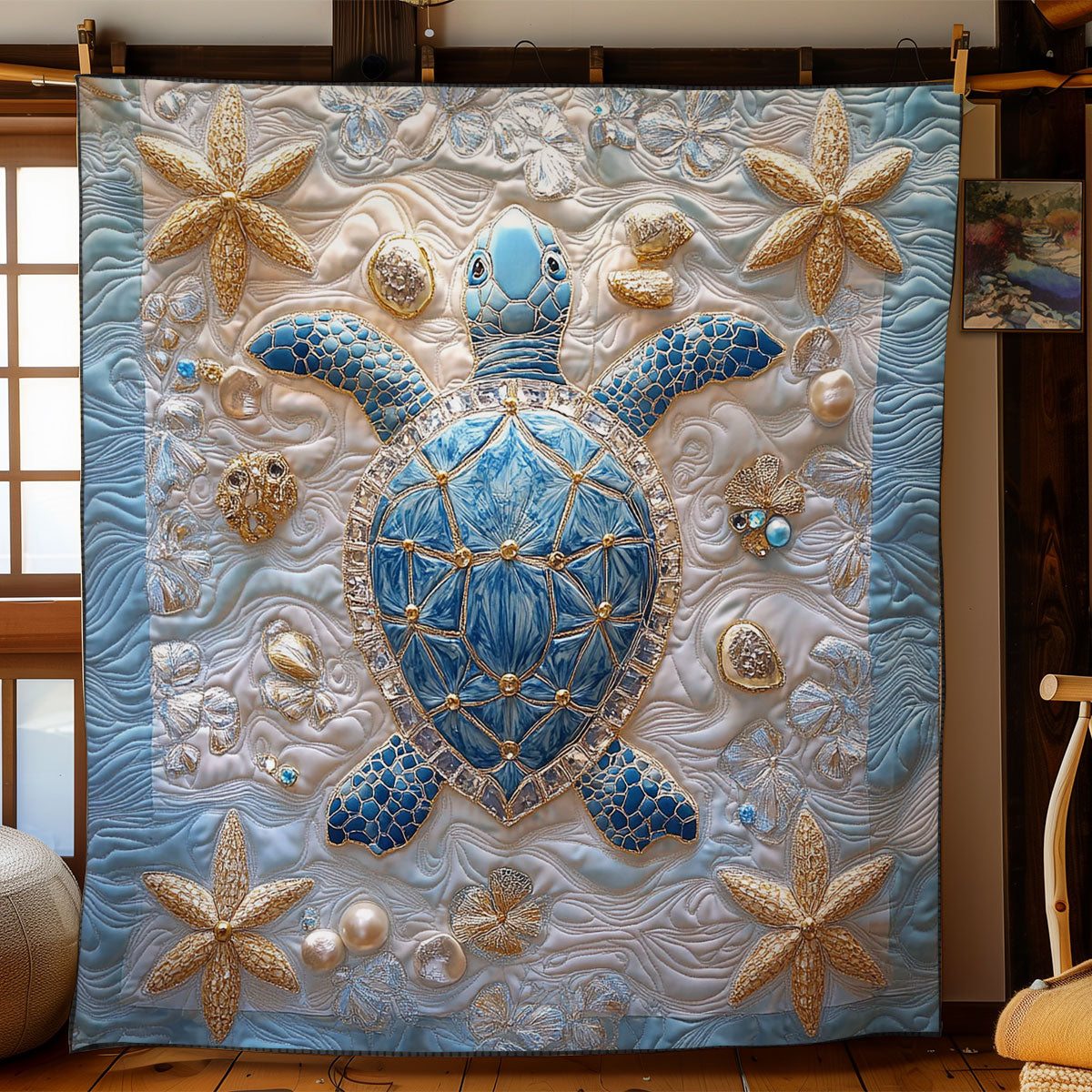 Turtle In Pearl Sand WY2702121CL Quilt