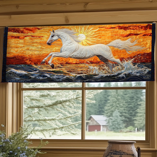 Sunset Ocean Horse WY2305040CL Quilted Valance