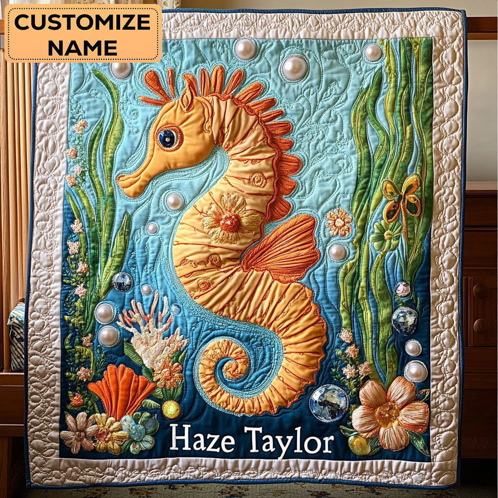 Coral Companion WY0108009CL Personalized Baby Quilt