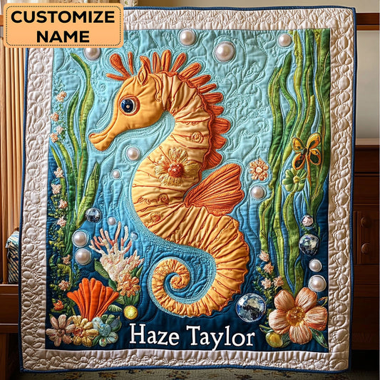 Coral Companion WY0108009CL Personalized Baby Quilt