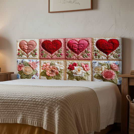 Blooming Hearts CP2312014CL Quilted Headboard Slipcover