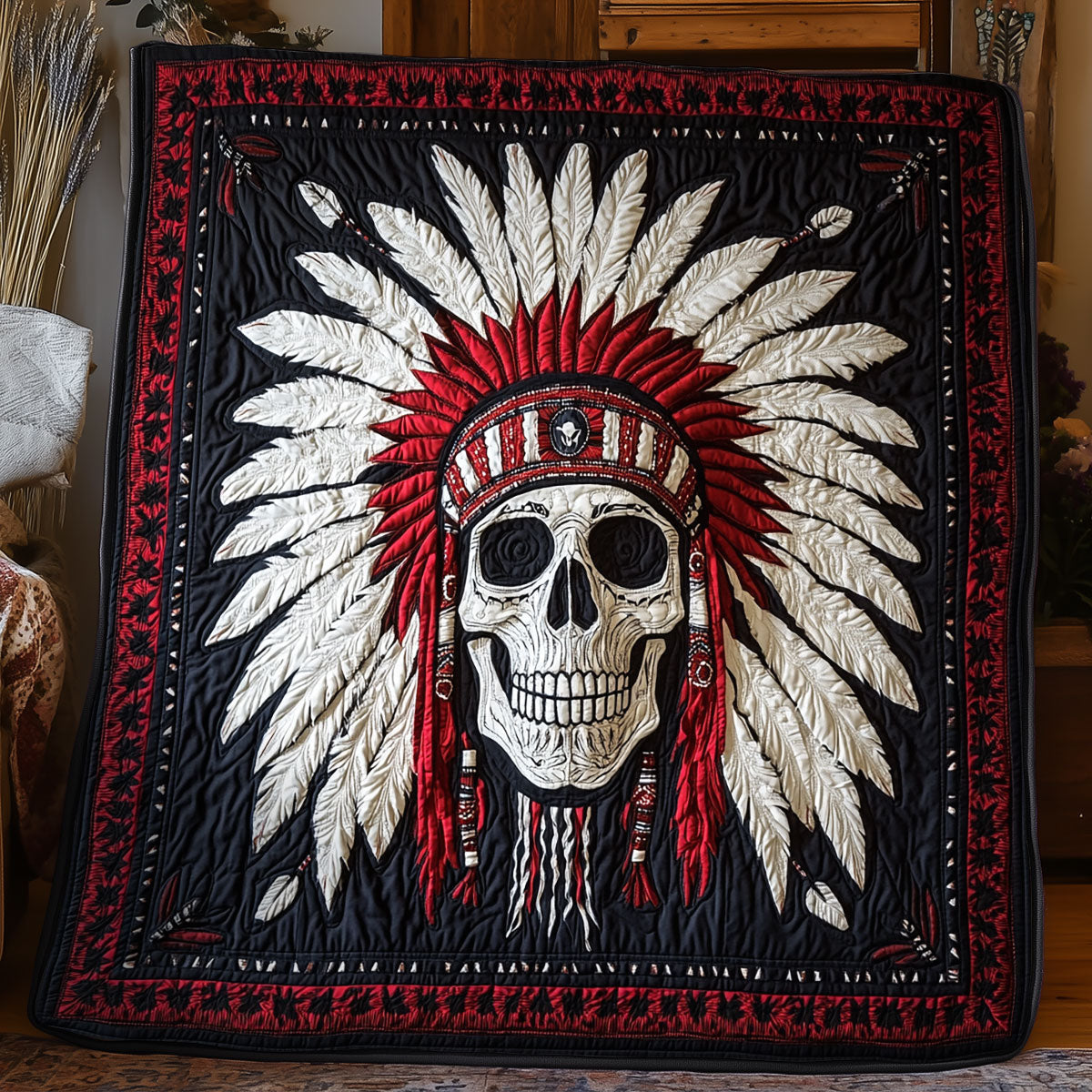 Skull Native American WX0406048CL Quilt