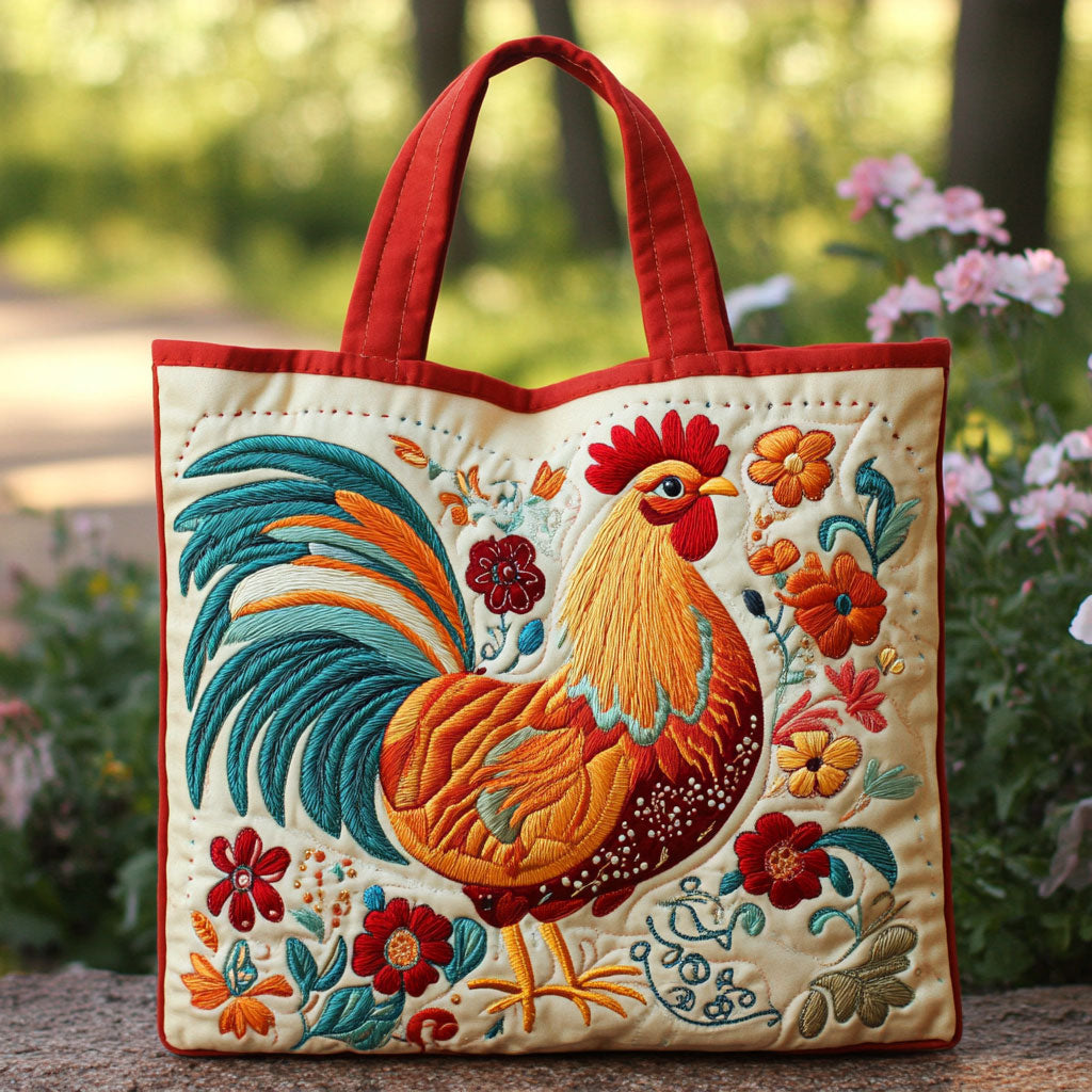 Country Rooster CW1411029CL Quilted Tote Bag