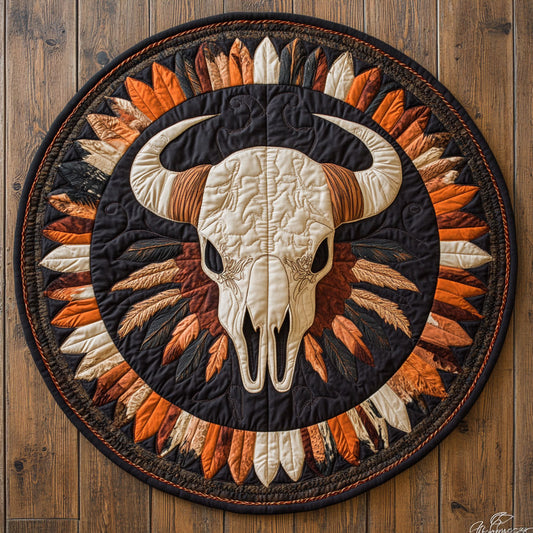 Rustic Prairie Totem CP2306034CL Quilted Round Mat