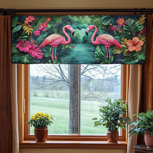 Couple Flamingo WX1405010CL Quilted Valance