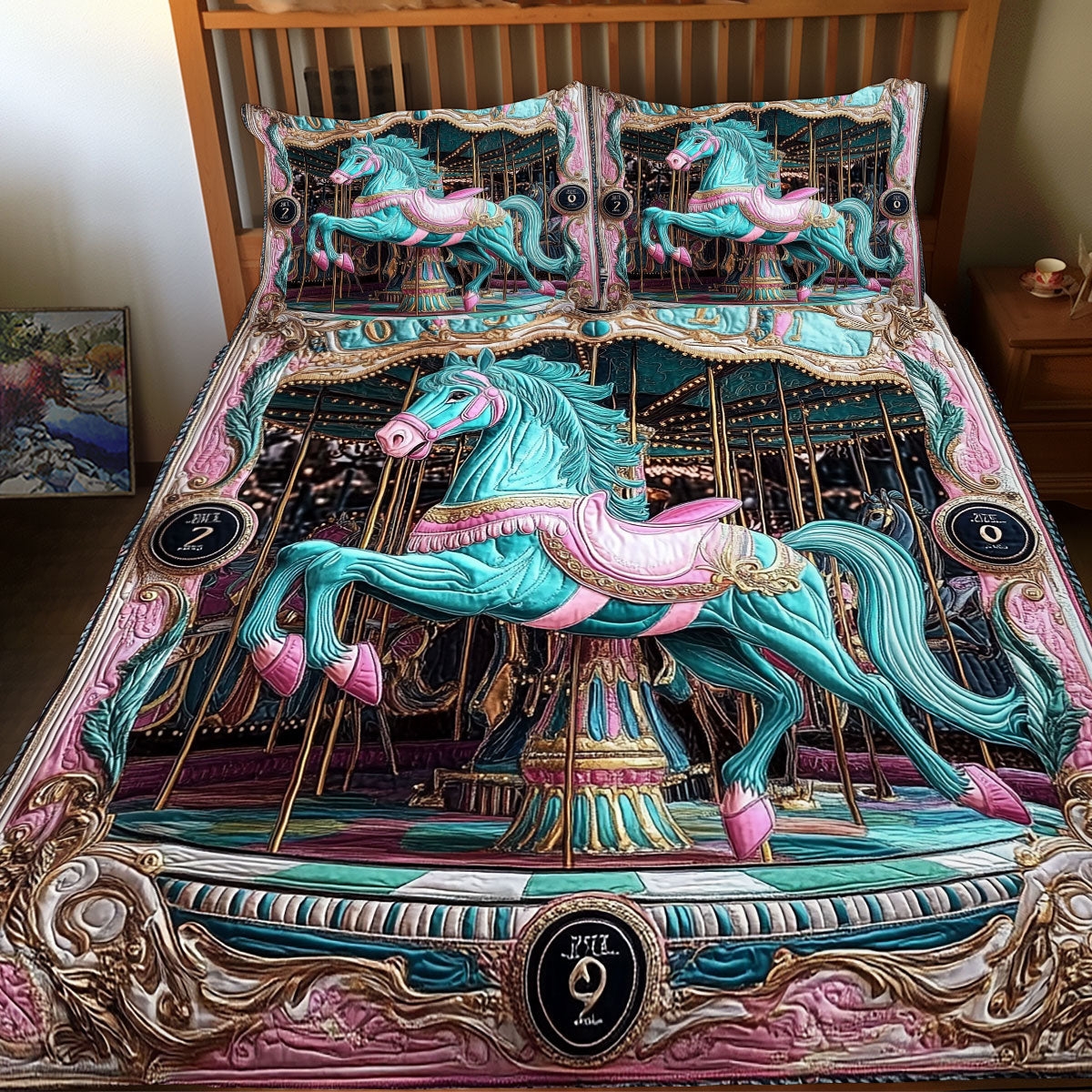 Turquoise Horse WX0412094CL Duvet Cover Set