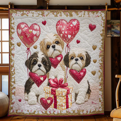 Shih Tzu Love Trio WN3112017CL Quilt