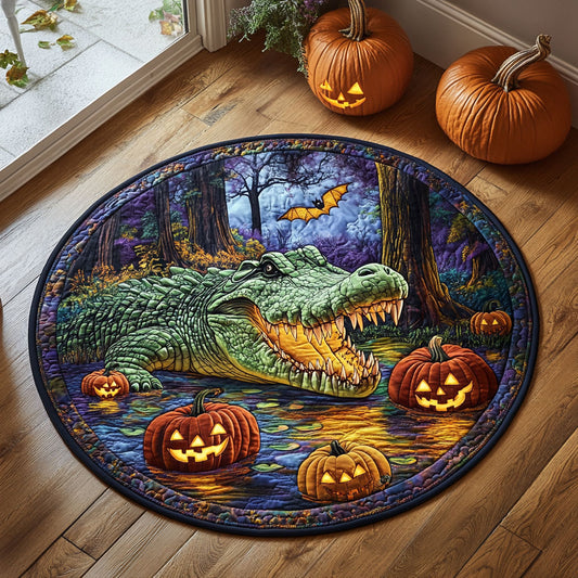 Midnight Halloween Monsters WY1908018CL Quilted Round Mat