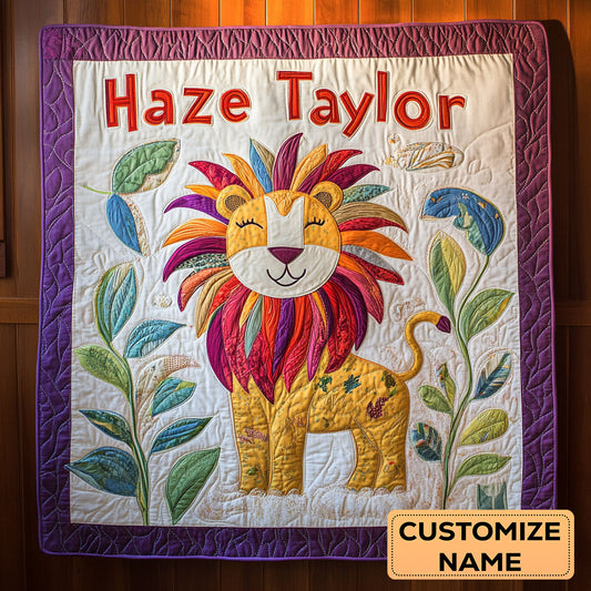 Lion Bright WN1807063CL Personalized Baby Quilt