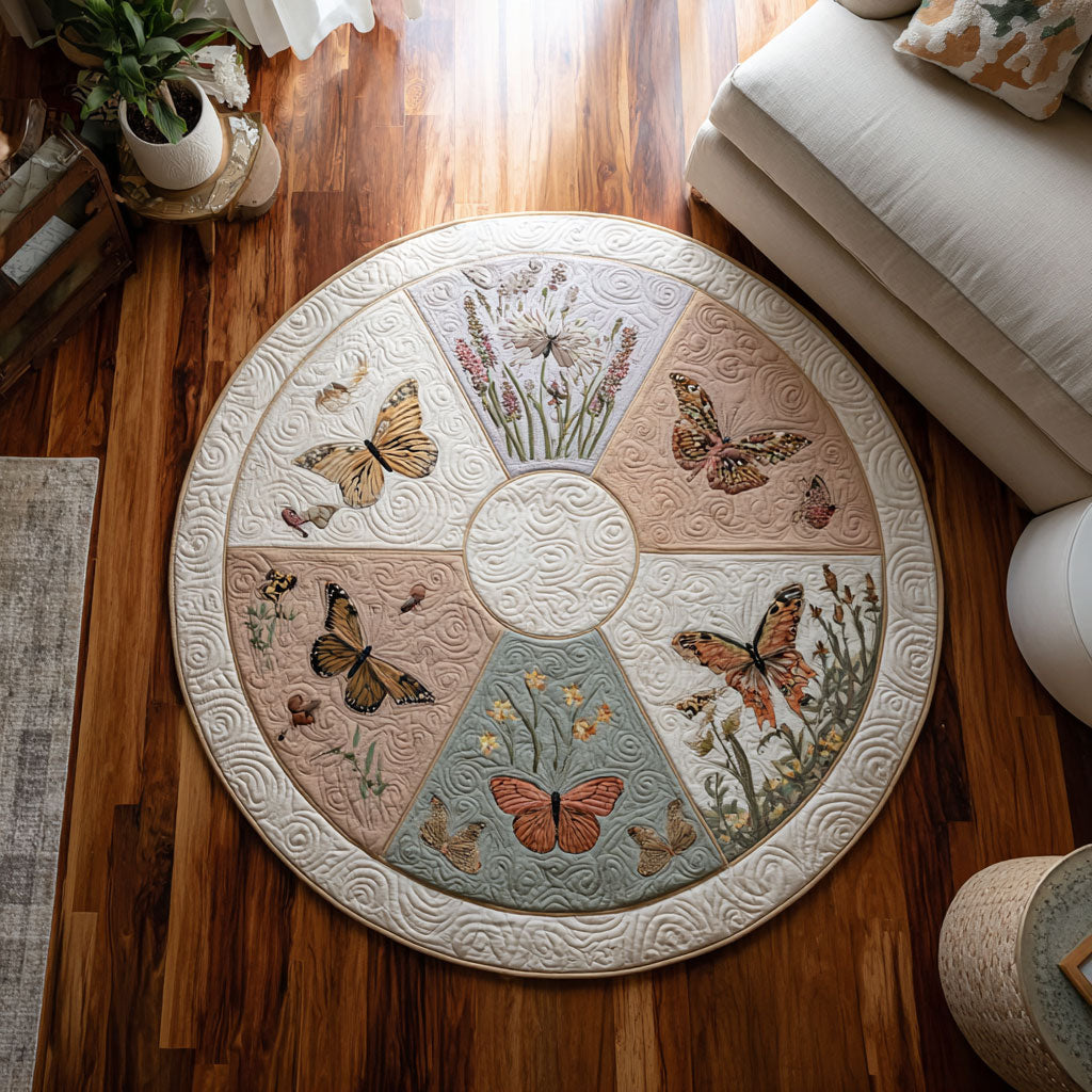 Blossom Butterfly Glow CW1208002CL Quilted Round Mat