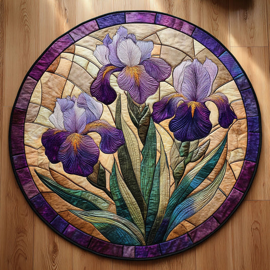 Golden Iris Charm CW0108016CL Quilted Round Mat