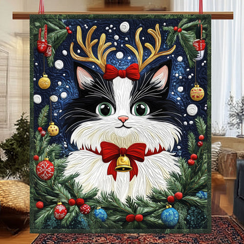 Christmas Tuxedo Cat KL2211001CL Quilt
