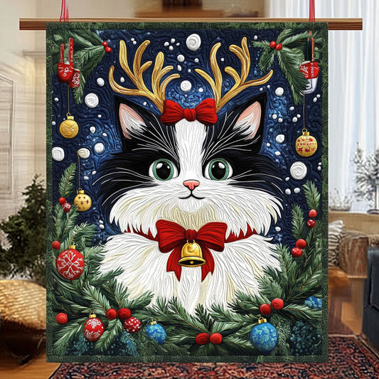 Christmas Tuxedo Cat KL2211001CL Quilt
