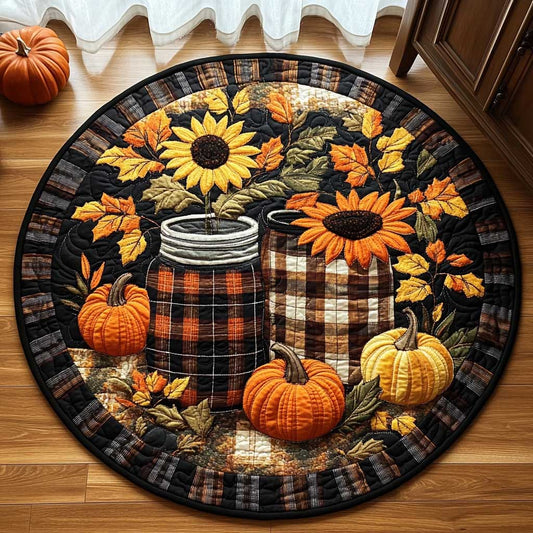 Harvest Sunflower WN1403030CL Quilted Round Mat