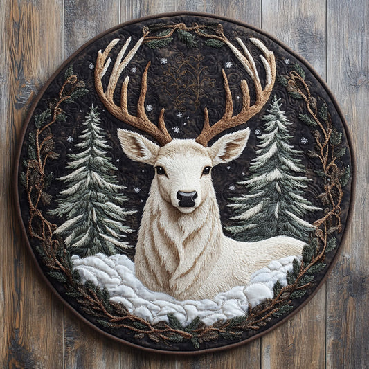 Deer Majesty WN0606009CL Quilted Round Mat