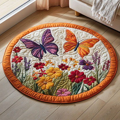 Butterfly Garden CW1501044CL Quilted Round Mat