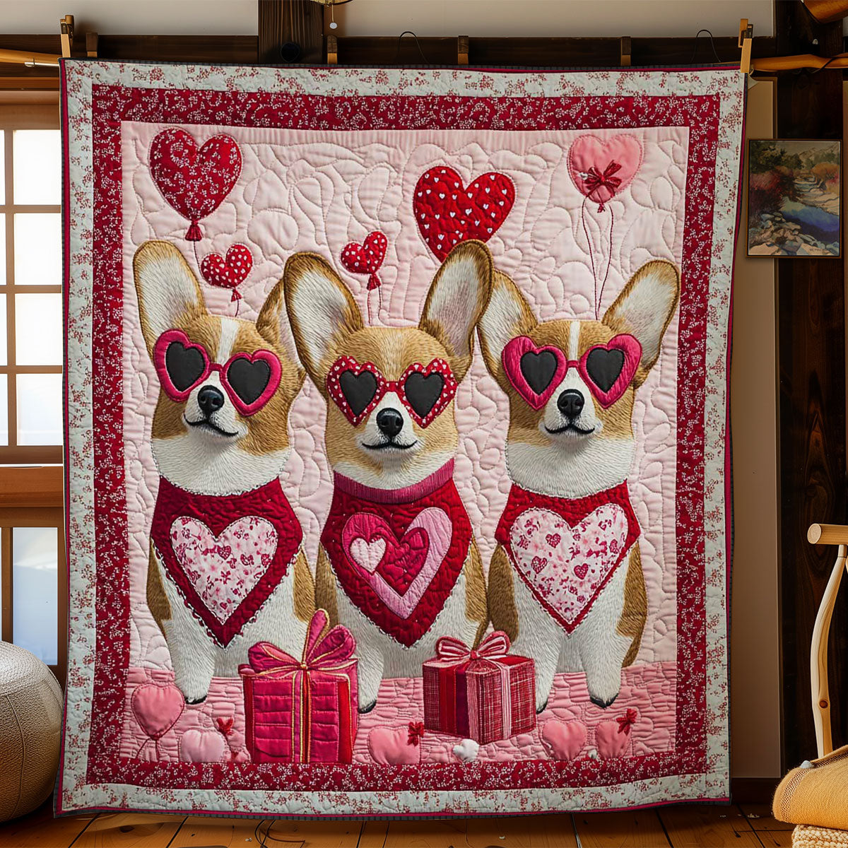 Sweet Corgi Love WN3112015CL Quilt