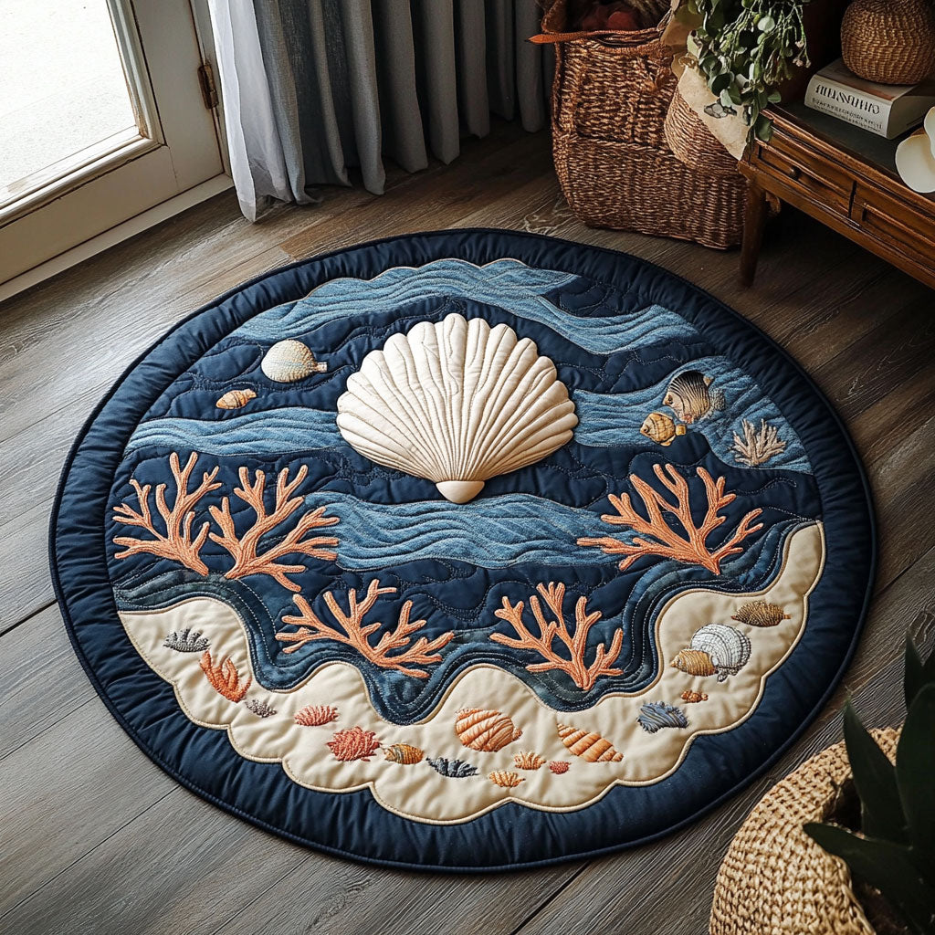 Wave Serenity CP1508054CL Quilted Round Mat
