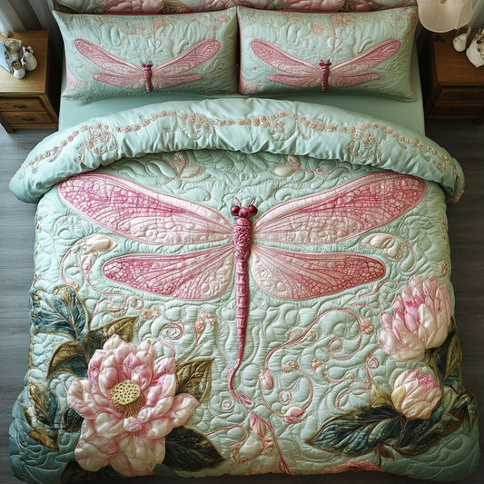 Pastel Flower Dragonfly WY2006041CL Duvet Cover Set