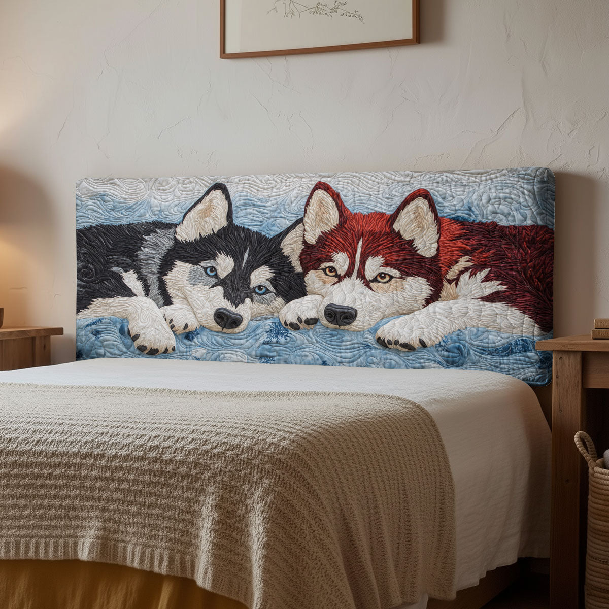 Cozy Huskies CP1112063CL Quilted Headboard Slipcover