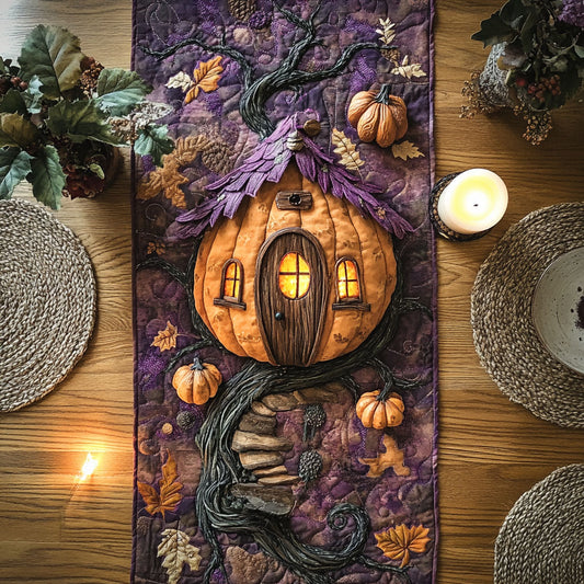 Pumpkin Lantern Trail WN1507074CL Quilted Table Runner