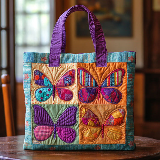 Patchwork Butterfly CW2409015CL Quilted Tote Bag