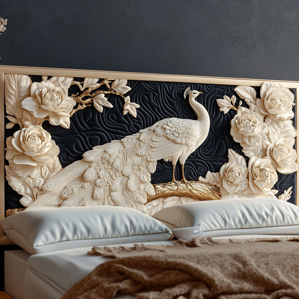 Eternal Peacock Beauty KL0501030CL Quilted Headboard Slipcover