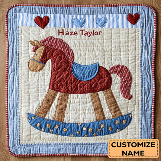 Rocking Horse Dreams WN0108037CL Personalized Baby Quilt
