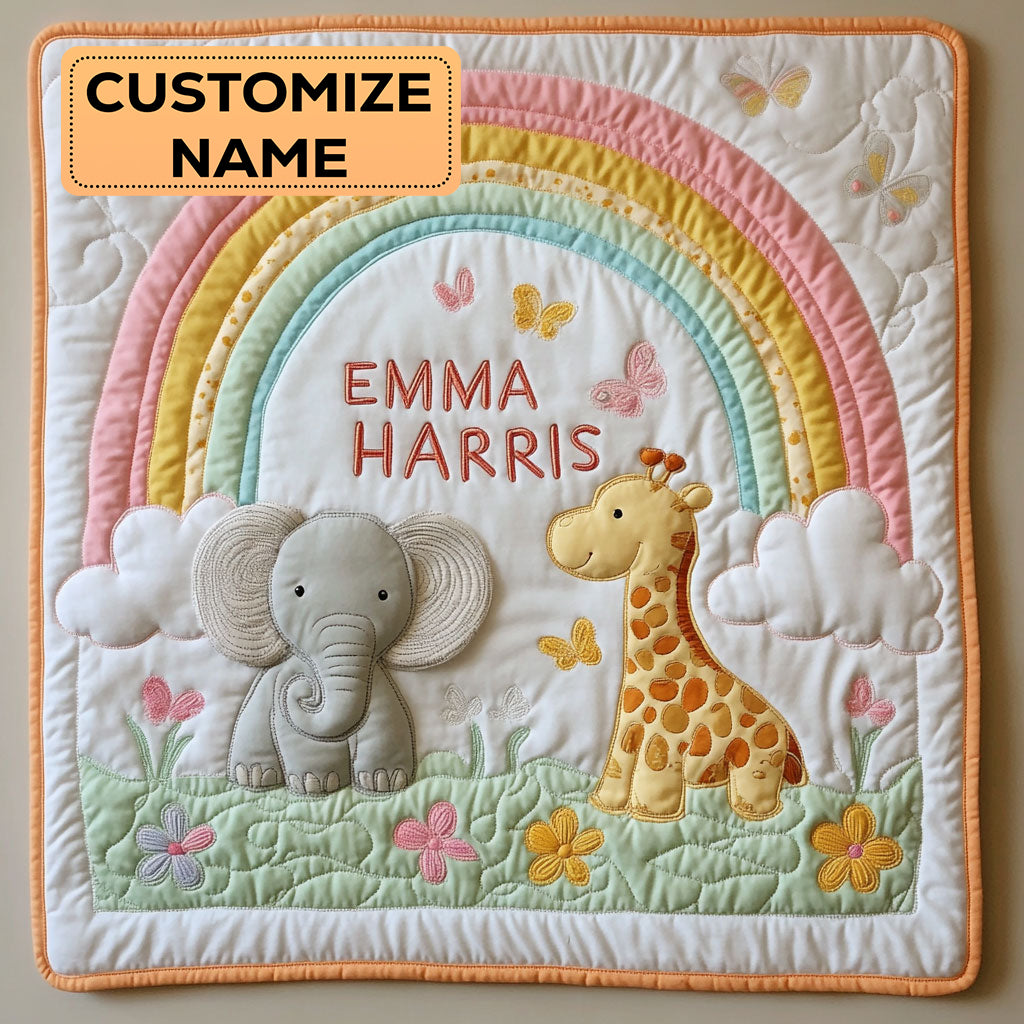 Jungle Rainbow Hug CW2407011CL Personalized Baby Quilt