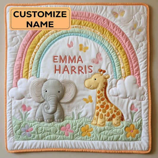 Jungle Rainbow Hug CW2407011CL Personalized Baby Quilt
