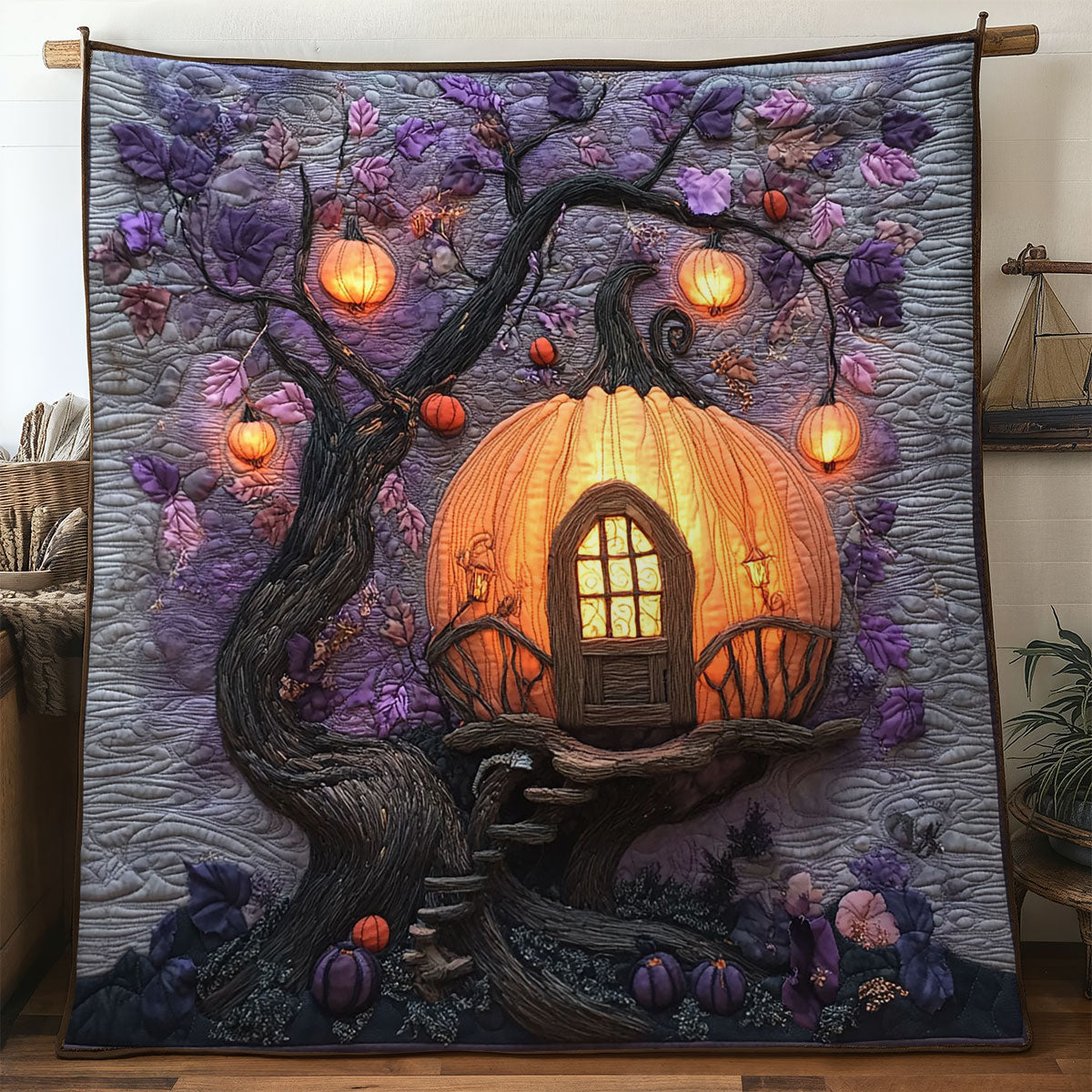 Pumpkin Spellhouse WN1507081CL Quilt