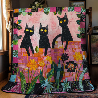 Cat Flower Wall WN2110069CL Quilt