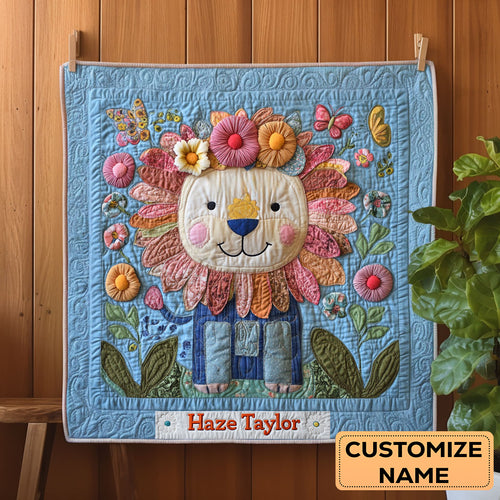 Blooming Lion WN2407010CL Personalized Baby Quilt