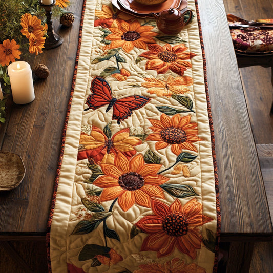 Floral Butterfly CW3006014CL Quilted Table Runner