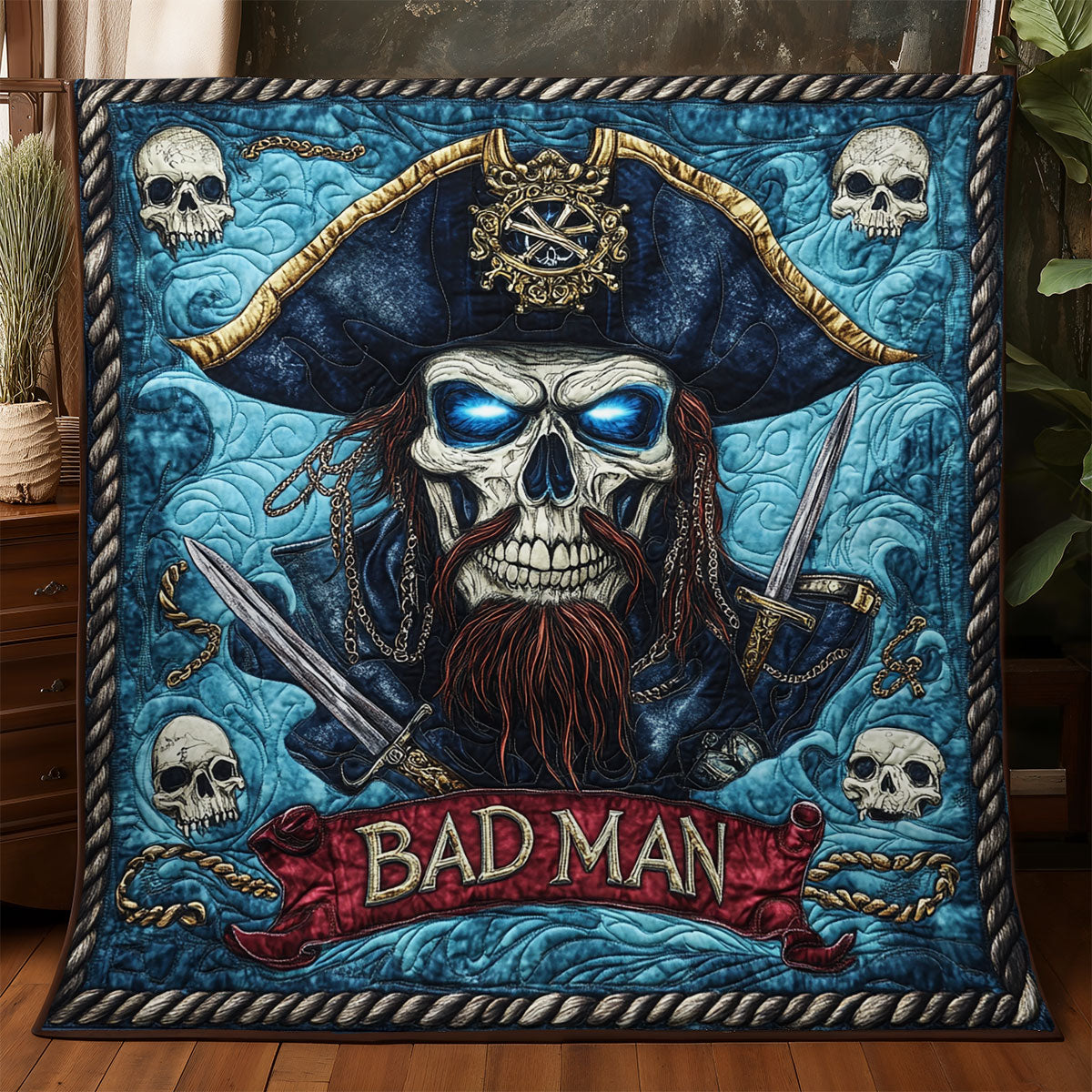 Bad Man Pirate Emblem WX1306002CL Quilt