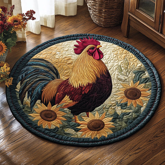 Rooster Garden CP0810007CL Quilted Round Mat