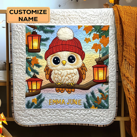 Snuggle Owl WY0108036CL Personalized Baby Quilt