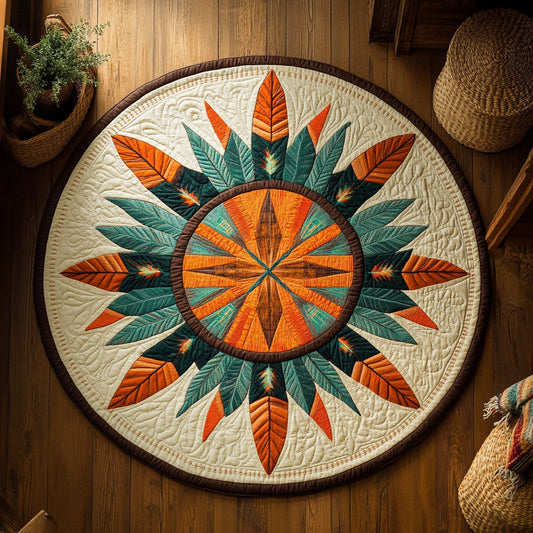 Circle Of Native American WY2904054CL Quilted Round Mat