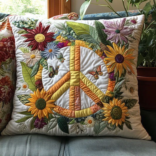 Floral Peace Sign CW2006019CL Quilt Pillow Case