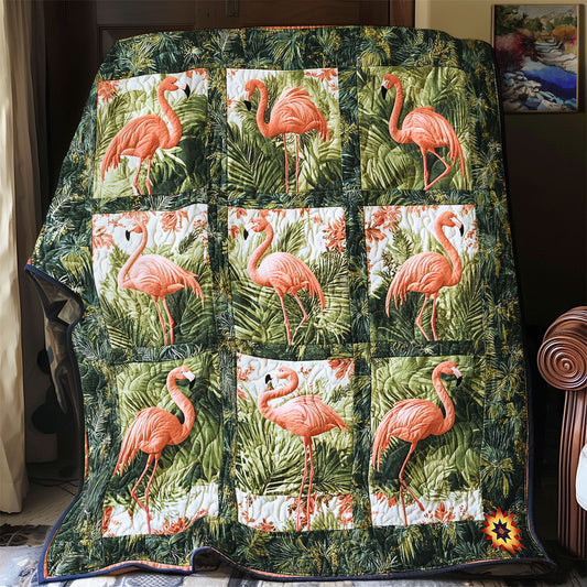Flamingo In Tropical Forest WY2712025CL Quilt