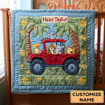 Tropical Critter Haven WN2507076CL Personalized Baby Quilt