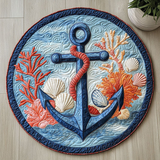 Coral Anchor CW0306012CL Quilted Round Mat