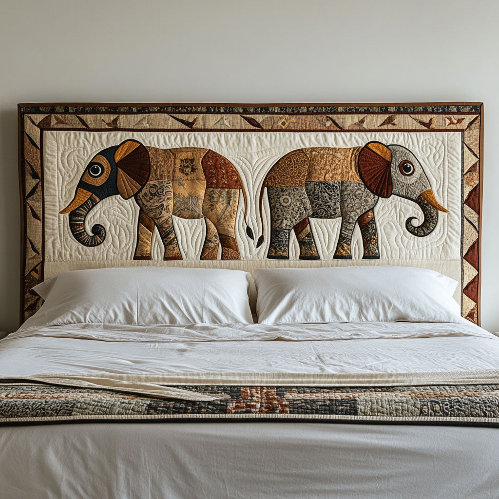 Sacred Elephants CP1712027CL Quilted Headboard Slipcover