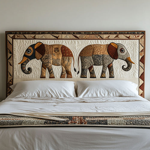 Sacred Elephants CP1712027CL Quilted Headboard Slipcover