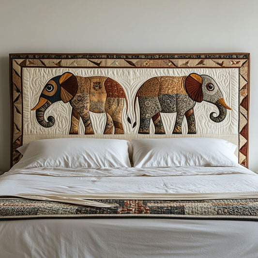 Sacred Elephants CP1712027CL Quilted Headboard Slipcover