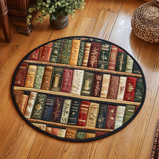 Antique Bookshelf WJ0905025CL Quilted Round Mat